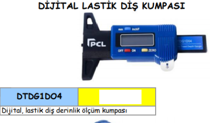 DTDG1DO4 DİJİTAL LASTİK DİŞ KUMPASI