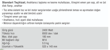 Dewalt DWE4557-QS Büyük Taşlama 2400W 180mm 8500 DevDak
