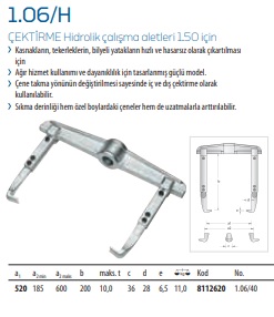 1.06-H Çektirme Hidrolik Çalışma Aletleri 1.50 için (2)