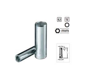 20 L (MM) Lokma Anahtar 1-4 Altıköşe, Uzun Tip (1)