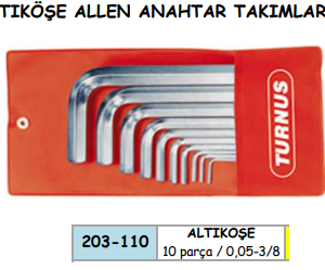 203-110 ALTIKÖŞE ALLEN ANAHTAR TAKIMLARI