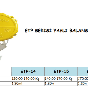 ETP-14-15-16 ETP SERİSİ YAYLI BALANSERLER